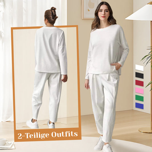Mode, Freizeit ✨Langarm mit rundem Hals & Hose 2-teiliger Set