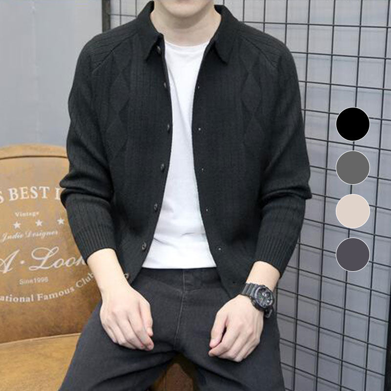 Herren-Strick-Cardigan - Mehrfarbig im Vintage-Streifen-Stil main image 1