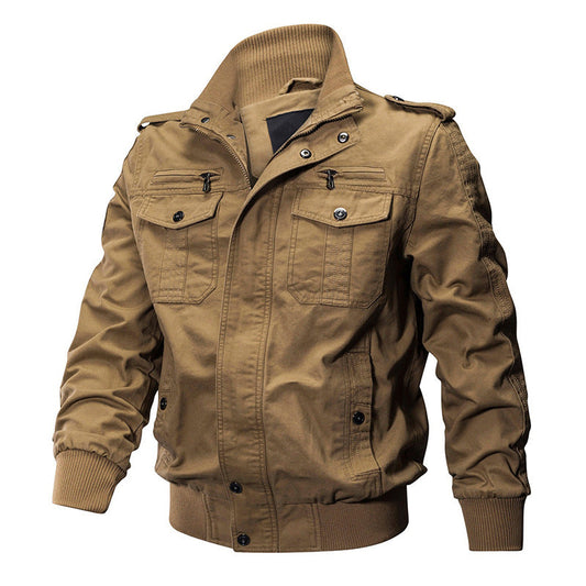 💥Außergewöhnlich hochwertige Herren-Militärjacke mit Stehkragen und Reißverschluss