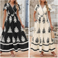 Dames Casual V-Hals Boho Maxi Jurk