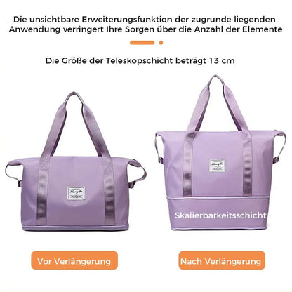 🎁-Doppelschichtige Reisetasche mit großer Kapazität und Nasstrennung