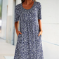 🎁2025 Neu 🎁Lässiges Blumenkleid mit Rundhalsausschnitt für Damen