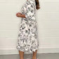 💃Sommer-Hot-Sale 49% Rabatt - Bedrucktes Midikleid mit V-Ausschnitt und gesmokter Taille
