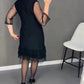 🔥Damenkleid mit Rundhalsausschnitt und einfarbigem Strass