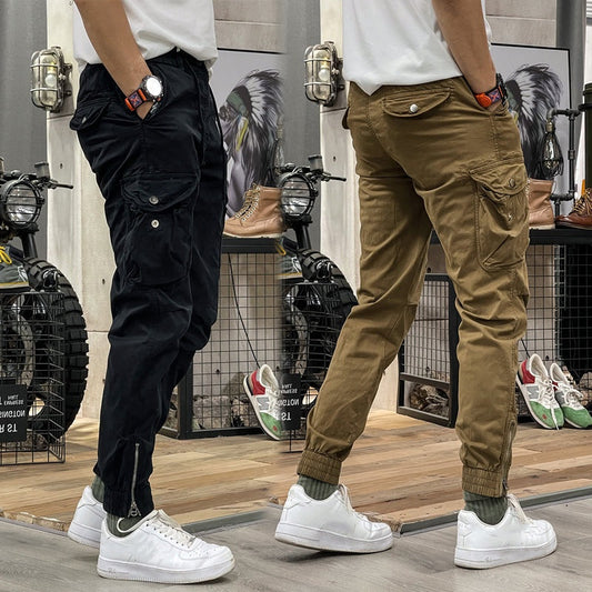 Cargohose für Herren mit mehreren Taschen und Kordelzug in der elastischen Taille