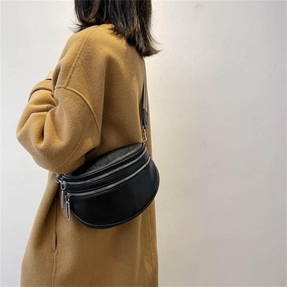 👝Schulter-Satteltasche aus massivem Leder für Damen, Brusttasche mit mehreren Taschen