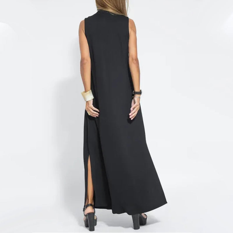 🔥Kaufen Sie 2 kostenloser Versand💃 Ärmelloses Kleid mit tiefem V-Ausschnitt Lose Maxi Dress