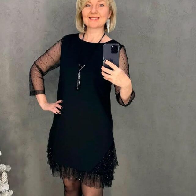 🖤Schwarz-Kurzes Abendkleid