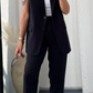 💖Stilvolles Set aus ärmellosem Blazer und hoch taillierter Hose für Damen