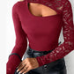 🏆🔥 Neu 2026 ✨💖 Damen-Top mit asymmetrischem Cut-out und Spitzenärmeln