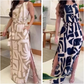 Elegantes bedrucktes ärmelloses Kleid mit Seitenschlitz