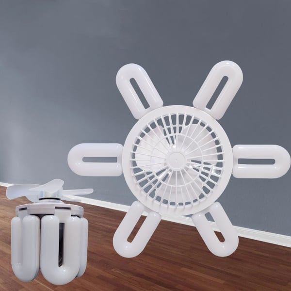 🔥Heißer Verkauf🔥 2 in 1 faltbarer Ventilator mit 6 Lichtern