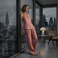 Damen-Set: Ärmelloses Neckholder-Top mit V-Ausschnitt und weite Hose (2-teilig)