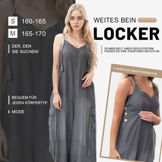 Lockerer Jumpsuit mit weitem Bein und Taschen für Damen