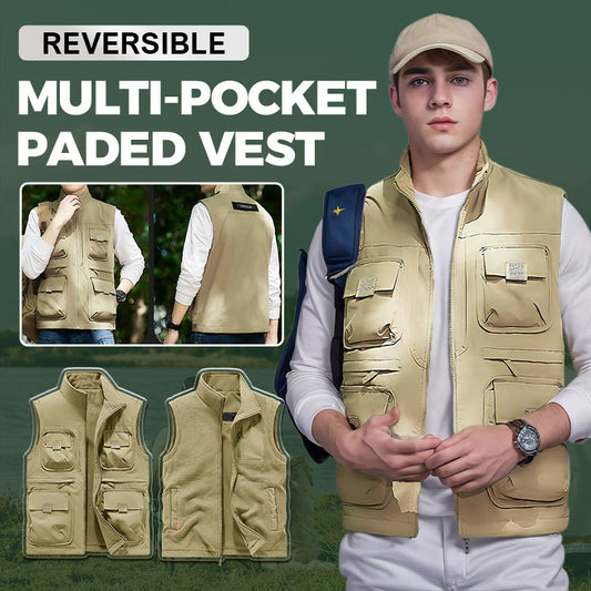 🔥✨Reversible Multi-Pocket Padded Vest💖
