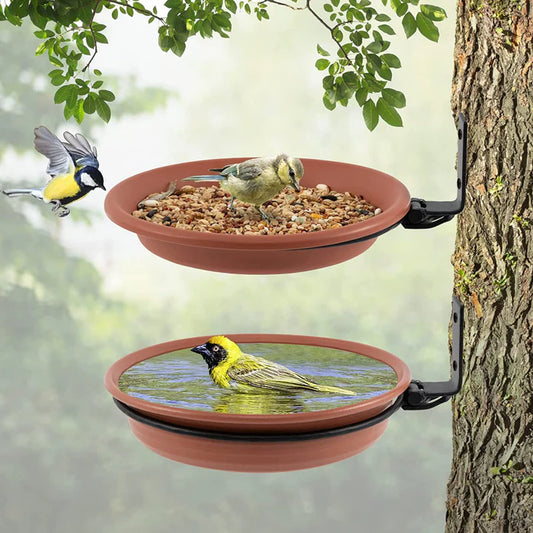 Kreativer hängender Vogelfutterspender mit Doppelschalen – Gartendekoration für den Außenbereich