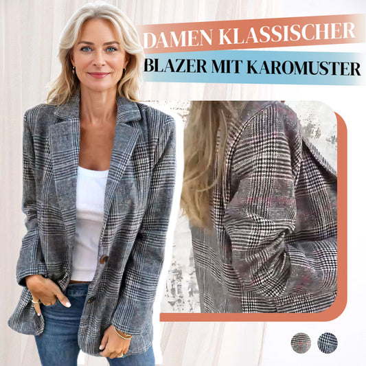 🔥Lässiger karierter Blazer mit Revers