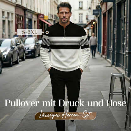 🔈🔈49% RABATT🔥Herren-Set: Pullover mit grafischem Druck und Hose✨