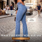 Stretch-Schlagjeans mit hoher Taille