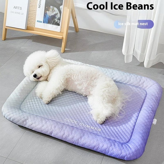 🐱🐶50% RABATT JETZT HALBER PREIS❄️ Eisseide Kühlmatte für Hunde & Katzen, farbverlaufend, waschbar in vielen Größen 🧼🛋️