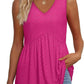 💜LETZTER TAG ANGEBOT - 49% RABATT💜Bedrucktes, fließendes, ärmelloses Tanktop mit V-Ausschnitt und Schößchen für Damen