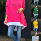 Zweiteiliges T-Shirt mit langen Ärmeln und Buchstabendruck