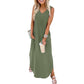 💥Halbpreis-Ausverkauf🔥👗🌊 Damen Sommerkleid – Locker, Ärmellos, V-Ausschnitt mit Taschen, Ideal für Strand & Freizeit
