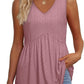 💜LETZTER TAG ANGEBOT - 49% RABATT💜Bedrucktes, fließendes, ärmelloses Tanktop mit V-Ausschnitt und Schößchen für Damen