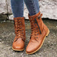 👢Vintage-Stiefel mit runder Kappe und seitlichem Reißverschluss