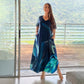 👗 Damen-Maxikleid mit V-Ausschnitt und Print