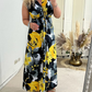 🔥Neue Sonderangebote - 49% RABATT😍Elegantes, ärmelloses Plisseekleid mit Blumendruck