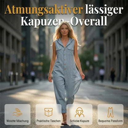 🎁2026 Neuheiten 50 % Rabatt💥Lässiger, ärmelloser Jumpsuit mit Kapuze für Damen