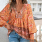 💖 Modisches, bedrucktes Langarmshirt mit V-Ausschnitt für Damen
