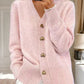 🍂Autumn New Arrivals🌸Women's Casual Autumn Plain Yarn Buttoned Cardigan