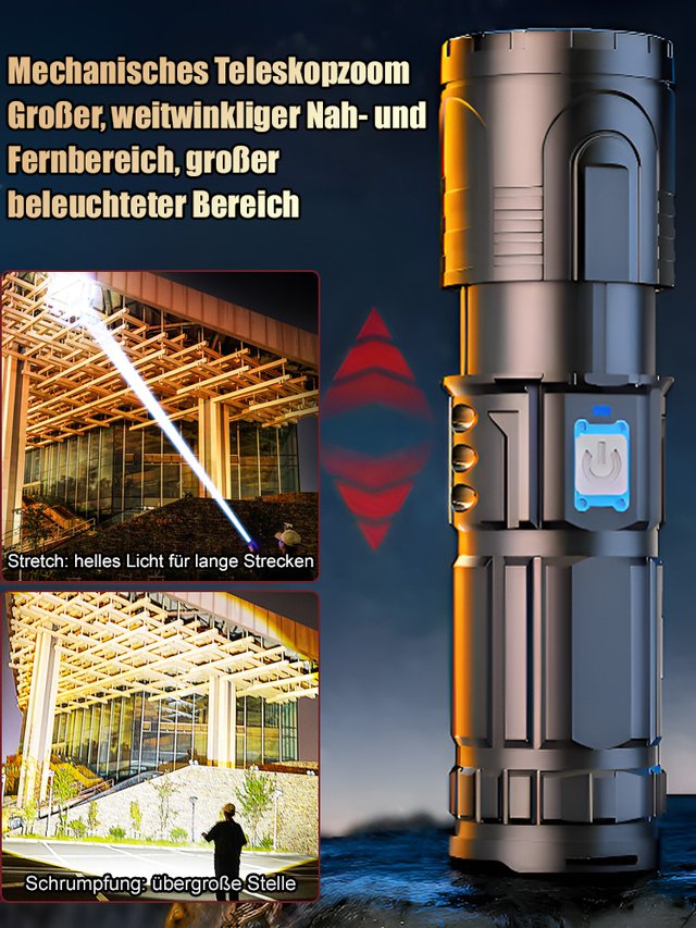 💥🎊Super Weihnachtsrabatt🎊💥 Weiße Laser-Teleskop-Zoom-Taschenlampe