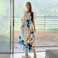 👗 Damen-Maxikleid mit V-Ausschnitt und Print
