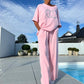 ⏳Limitiertes Angebot! ⏰Lässiges zweiteiliges Set für Frauen, einfarbiger Pullover und lockere Hose