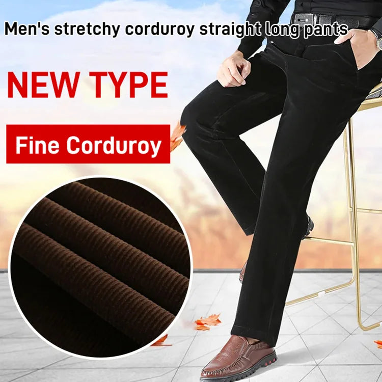 Gerade lange Stretch-Cordhose für Herren – Kaufen Sie 2, kostenloser Versand