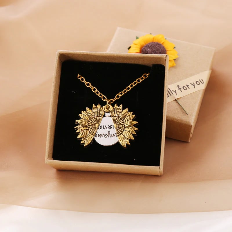 🔥🌞Sonnenblumen-Halskette „You Are My Sunshine“ mit Geschenkbox🌻