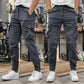 Cargohose für Herren mit mehreren Taschen und Kordelzug in der elastischen Taille
