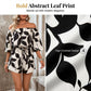💃 Wochenangebot: 49% sparen! Französischer Off-Shoulder Shorts Jumpsuit – Abstraktes Blattmuster & Kordelzug – Perfekt für entspannte Sommertage