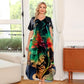 👗 Damen-Maxikleid mit V-Ausschnitt und Print