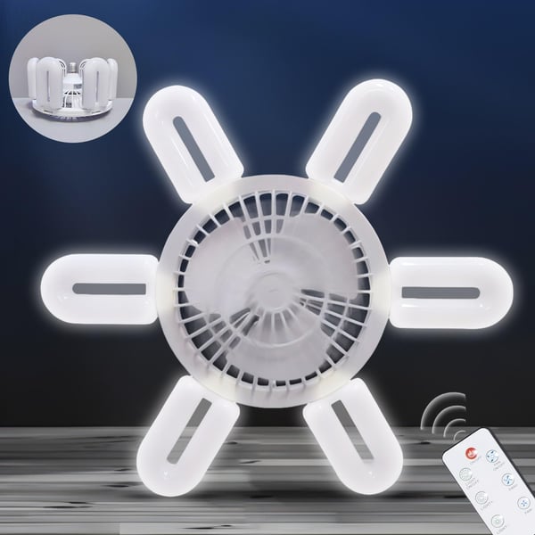 🔥Heißer Verkauf🔥 2 in 1 faltbarer Ventilator mit 6 Lichtern