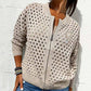 🍃Lässige Strickjacke mit Reißverschluss für Damen mit Hohldesign