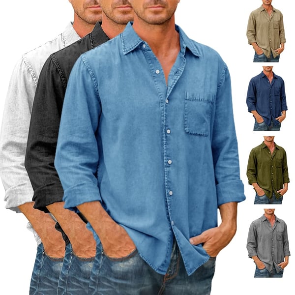 🔥Langärmliges Button-Down-Hemd für Herren