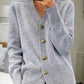 🍂Autumn New Arrivals🌸Women's Casual Autumn Plain Yarn Buttoned Cardigan