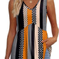 💜LETZTER TAG ANGEBOT - 49% RABATT💜Bedrucktes, fließendes, ärmelloses Tanktop mit V-Ausschnitt und Schößchen für Damen