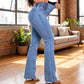 Stretch-Schlagjeans mit hoher Taille