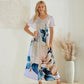 👗 Damen-Maxikleid mit V-Ausschnitt und Print
