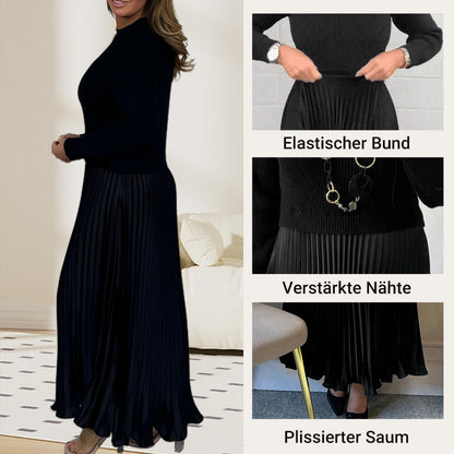 🔥Black Friday Aktion 49% Rabatt🔥Elegante und stilvolle Faltenkleider mit Rundhalsausschnitt für Damen